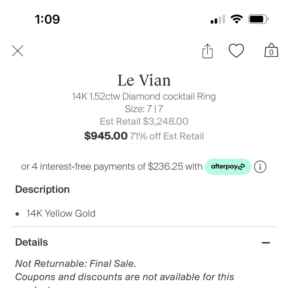Le Vian diamond ring - Picture 8 of 9